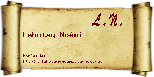 Lehotay Noémi névjegykártya