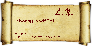 Lehotay Noémi névjegykártya